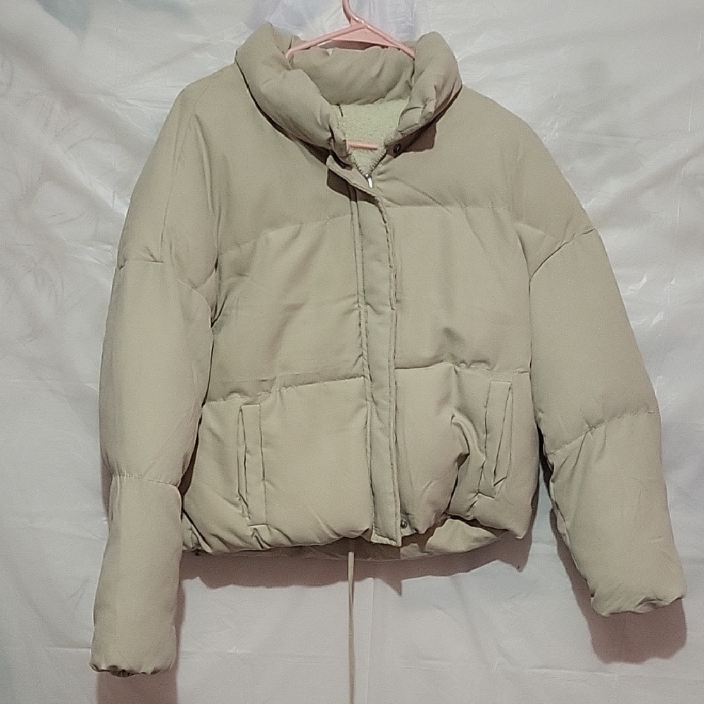 Women's Cream Puffer Jacket